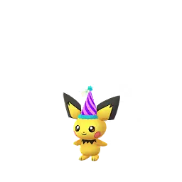 Pichu (Chapéu de festa roxo) (Brilhante) em Pokémon GO