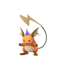 《Pokémon GO》中的雷丘 (紫色派對帽) (異色、雌性)