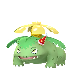 Venusaur (Gorrito de fiesta) (Variocolor, Macho) en Pokémon GO