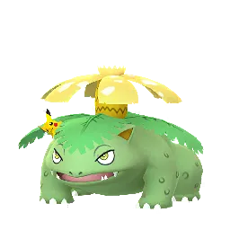 Venusaur (Visera de Pikachu) (Variocolor, Macho) en Pokémon GO