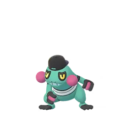 《Pokémon GO》中的不良蛙 (反戴的帽子) (異色、雌性)