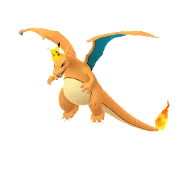 ポケモンGOのリザードン (ピカチュウバイザー)